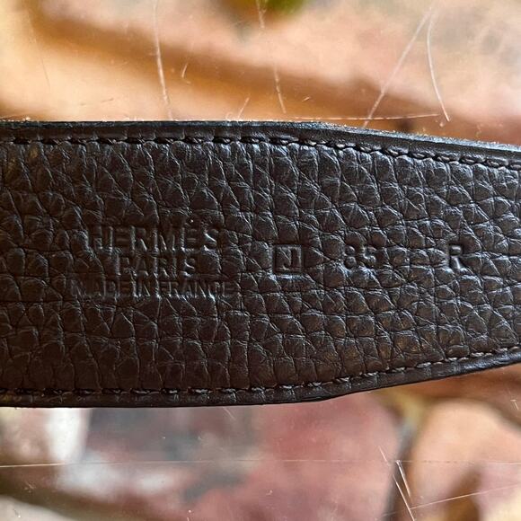 HERMES Phillipine Black/Brown Leather Reversible Belt SZ 85 main image 8